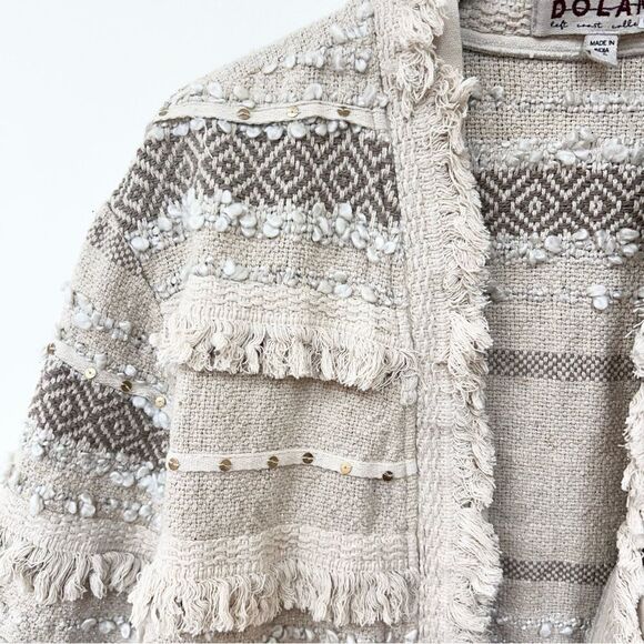 DOLAN Collection Anthropologie Fringed Textured Jacket Medium - Picture 4 of 8